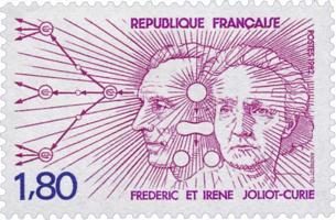 timbre Frédéric et Irène Joliot-Curie