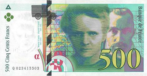 billet de banque Pierre et Marie Curie