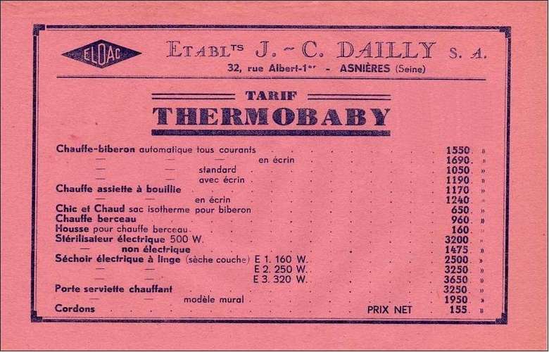 Tarif Thermobaby chauffe-biberon