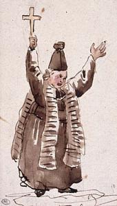 caricature de prêtre par Eugène Delacroix