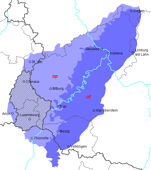 carte linguistique du francique mosellan