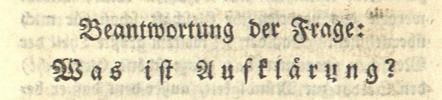 Was is Aufklärung 1784