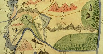 carte manuscrite de Mongolie