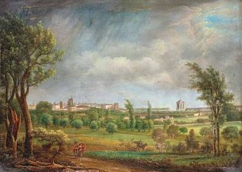 peinture vue de montpellier par Jacques Moulinier