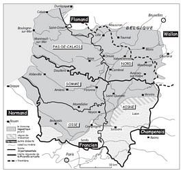 carte linguistique du picard