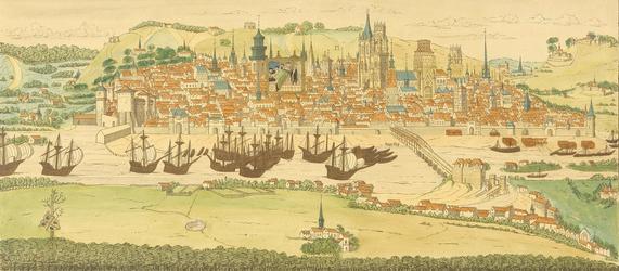 Vue générale de la ville de Rouen en 1525
