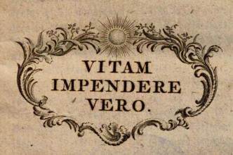 Devise de Rousseau : Vitam impendere vero