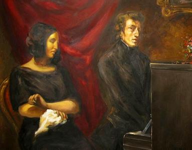 George Sand et Fredéric Chopin, par Eugène Delacroix
