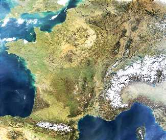 photo satellite de la France
