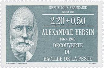 timbre Alexandre Yersine découvreur du bacille de la peste