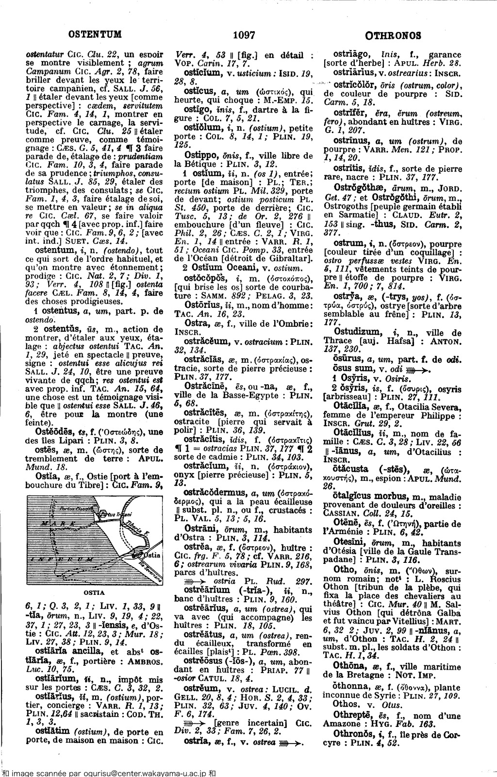 ostiarius • Dictionnaire Gaffiot latin-français - page 1097